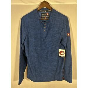 Canada Weathergear Men’s Henley Shirt Medium Blue Long Sleeve Authentic NWT
